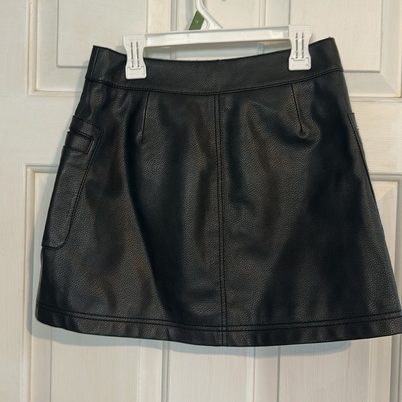 Free People Black Leather Skirt size 0 - Picture 6 of 6